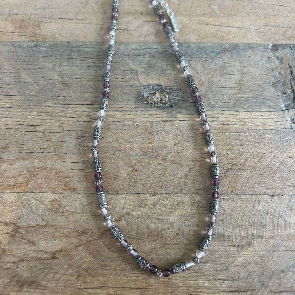 Napier Silver and Purple Necklace with Elegant Design